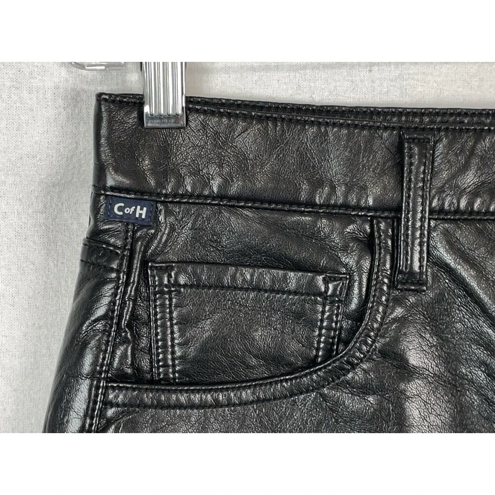 Citizens of Humanity Women 26 Mini Skirt Black Recycled Leather Beatnik Edgy Y2K